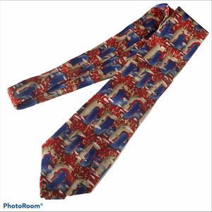 J. Garcia Men’s Silk Tie In the Park Blue Red NEW
